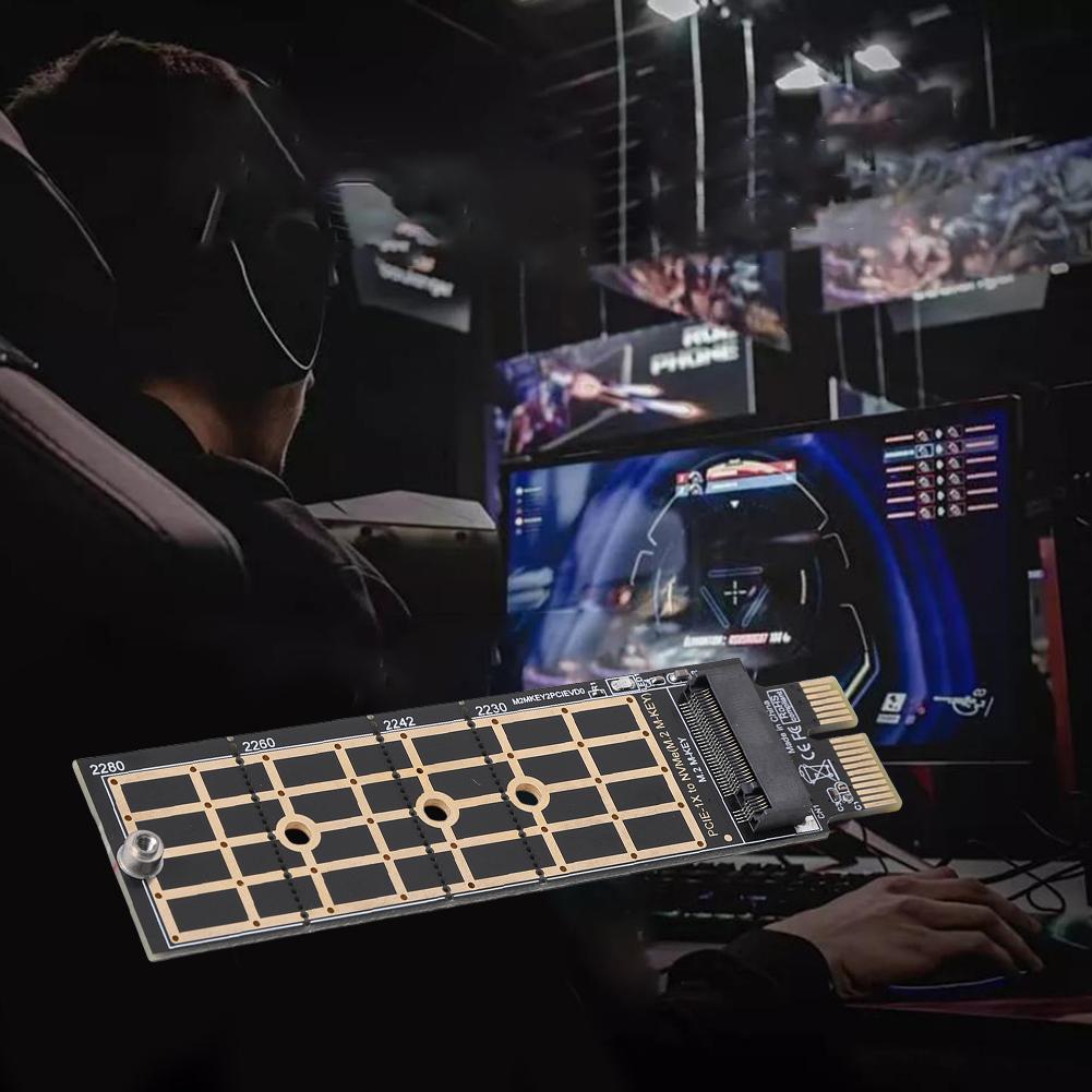 PCIE To M.2 Adapter 8 Gbps PCIE 3.0 X1 To M.2 NVMe SSD Adapter M Key Interface Card for 2230 2242 2260 2280 M.2 SSD