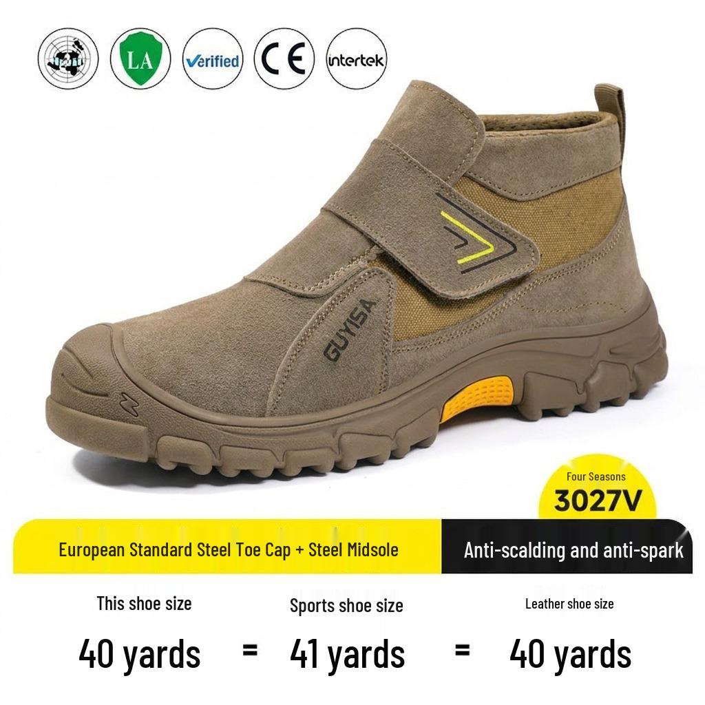 Welder Safety Shoes: Breathable, Anti-smash, Anti-puncture, Anti-slip, Steel Toe, Comfortable, Wear-resistant, Lightweight Work Footwear.
