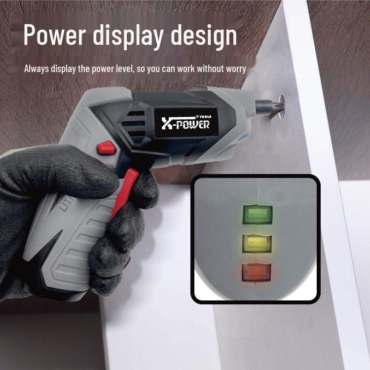 XPOWER Rechargeable Forward/Reverse Electric Drill & Screwdriver for Household Repair