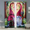 2pcs Vibrant Love Gnome & Rose Curtains, Ideal for Valentine's Day Window Decor, Whimsical Home Bedroom Living Room Decor