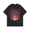 Kanye American trend retro washing water cartoon short-sleeved vintage old loose round neck men's and women's same T-shirt