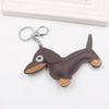 Dachshund Leather Keychain - Women's Puppy Pendant Accessory