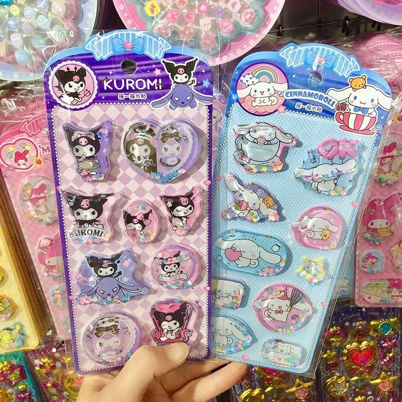 Sanrio 3D Shake Stickers Kawaii Anime Diy Decoration For Notebook Album Diary Student Stationery Kids Toy