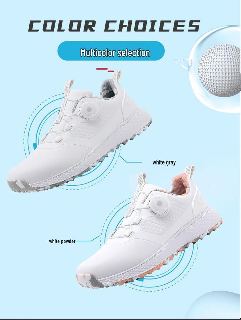 Unisex Waterproof Golf Shoes with Rotating Button - Casual Sports Footwear