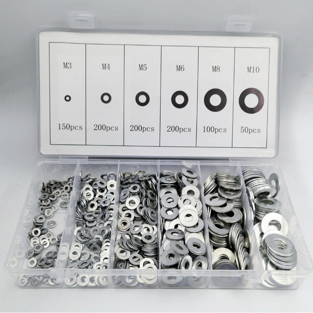 900-Piece 304 Stainless Steel Flat Washer Set