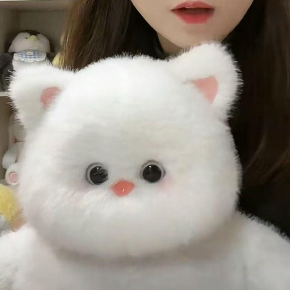 Chubby Shape White Cat Plush Toy Soft Toys Cat Doll Ideal Gift Stuffed Animal  Home Decor