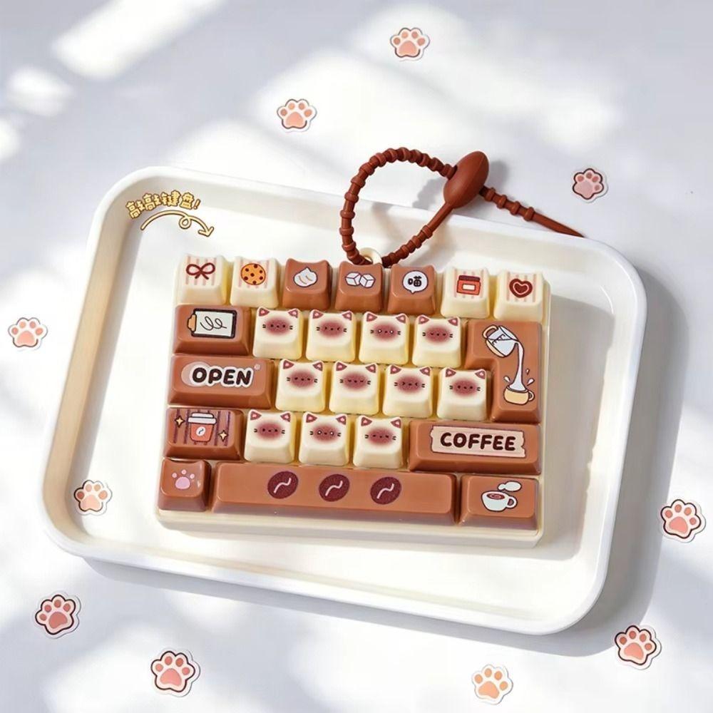 Transparent Dual-Tone Mini Keyboard Pendant 26-Key Keyboard Keychain Children's Bag