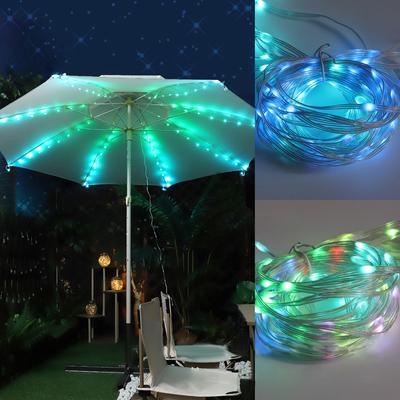 Luci LED per Ombrellone Luci Stringa LED in Pelle Decorazione Festiva Luci Colorate Luci Stringa per Tenda