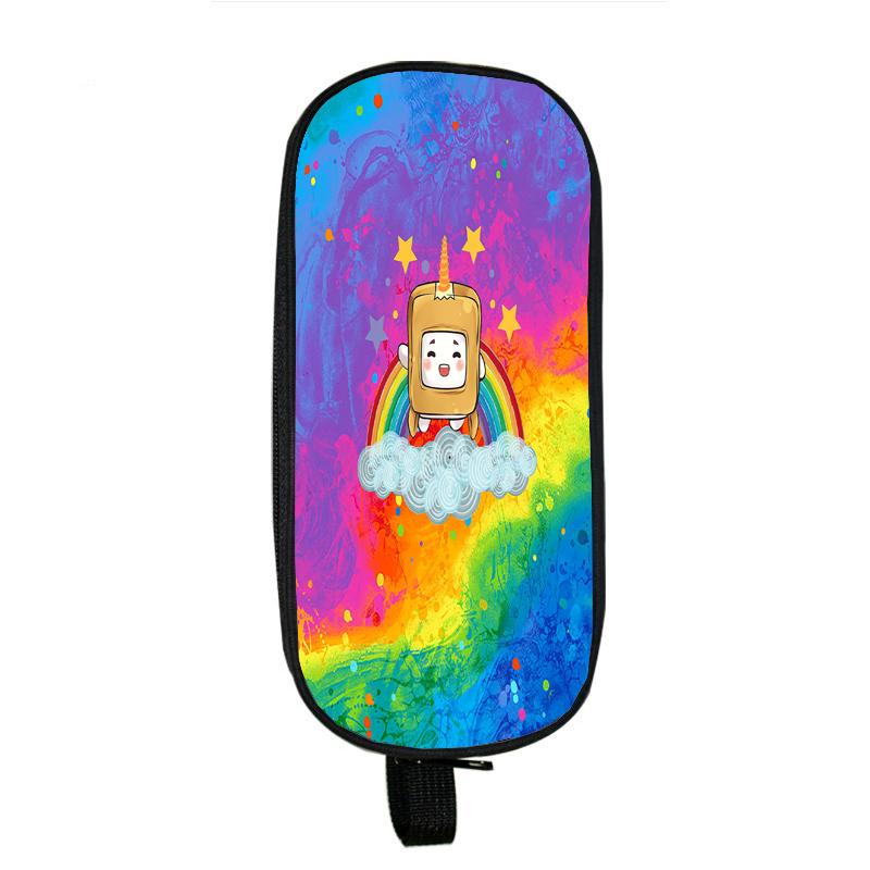 Lankybox Boxy And Foxy Robot Pencil Case Big Storage Box Portable Girls Pen Bag Double Layer School Pouch Kawaii Stationery Case