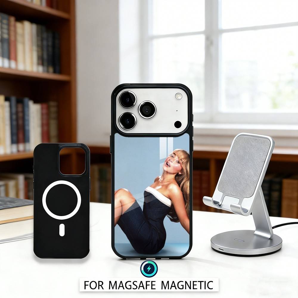

S-Sabrina Carpenter Singer Phone Case For iPhone17,16,15,14,13,12,Pro,Max,Magnetic For Magsafe Wireless Charging iPhone16PRO