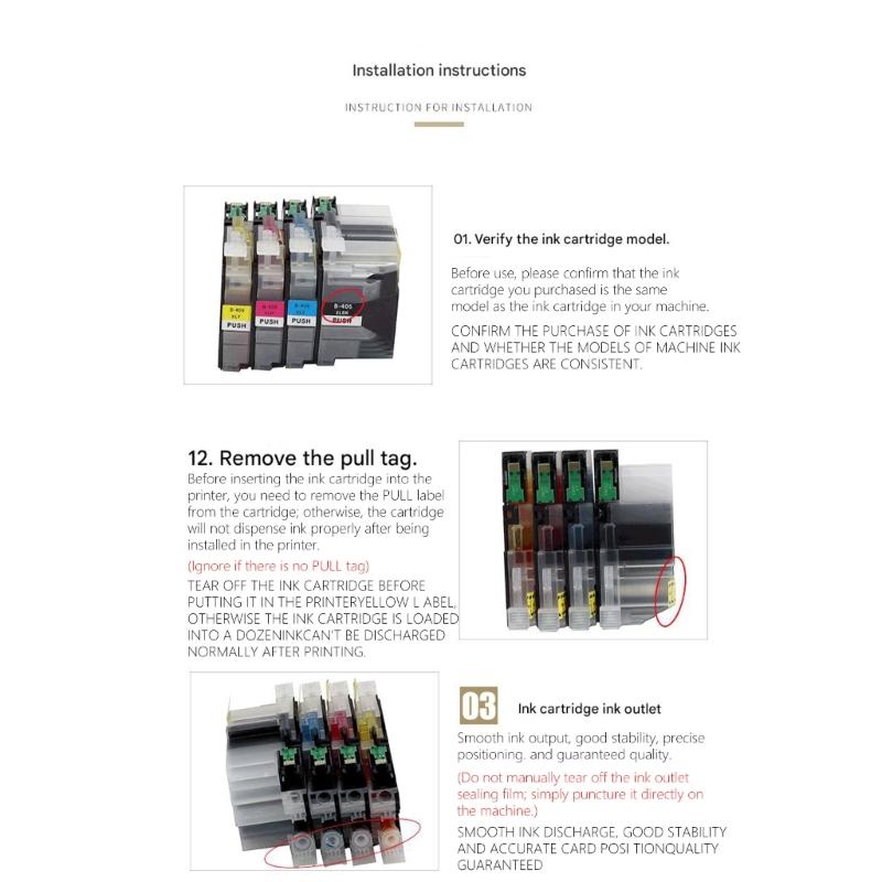 ABS Printer Cartridge Seamless Compatibility for LC406XL High Volumes Printing Tasks And Sharply Color Accuracy