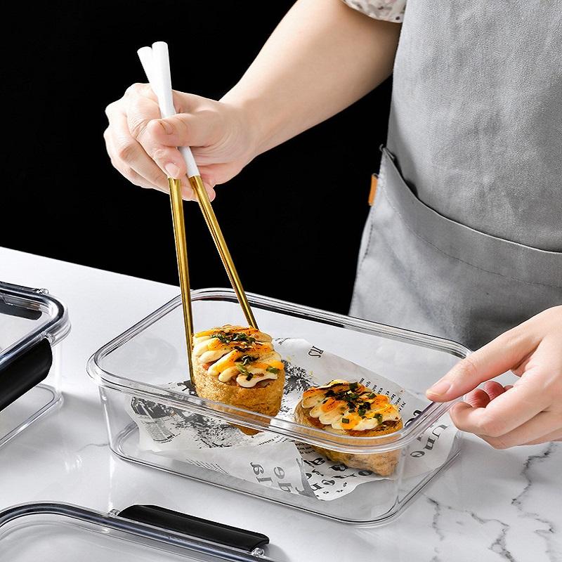 3/1PCS Crisper Box Refrigerator Storage Box Office School Lunch Box Sealed Fresh Keeping Boxes Vegetable Fruit Food Organizer