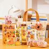 Cartoon Capybara Stationery Set Cute Pencil Case With Pens Clips Rulers Sticky Note  Ballpoint Pen Pencil Organizer For Students