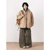 Mens Loose Fit Baseball Collar Quilted Padded Winter Jacket Japanese Style Casual Warm Coat