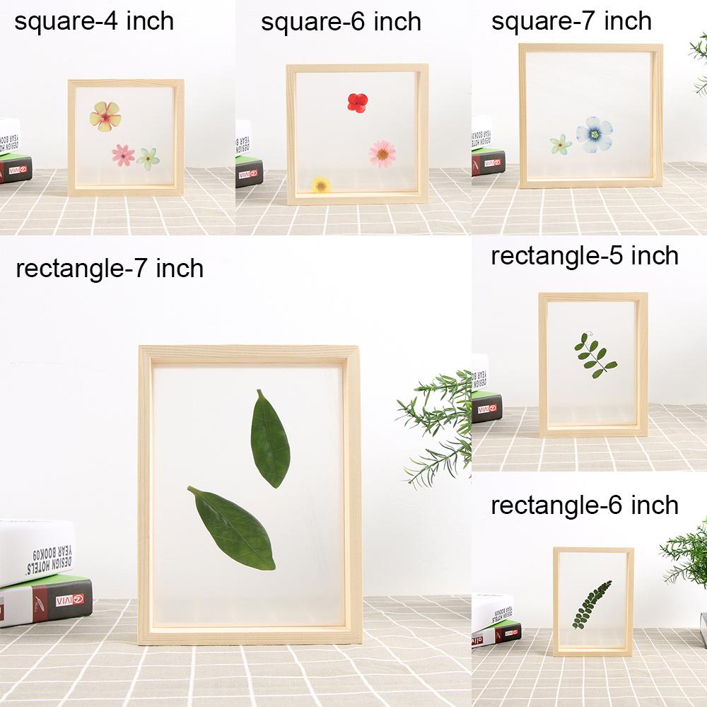 Natural Wooden Photo Frame Art Wood Wedding Mini Pictures Frames DIY Plant Specimen Frame Family Picture Holder Home Decoration