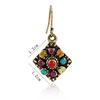 Stylish Bohemian Rhombic Colorful Rhinestone Charm Hook Earrings Women Party Jewelry Jewelry Gift