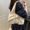 Large Capacity Bow Shoulder Bag Korean Style Plaid Tote Bag Casual Handbag  Women