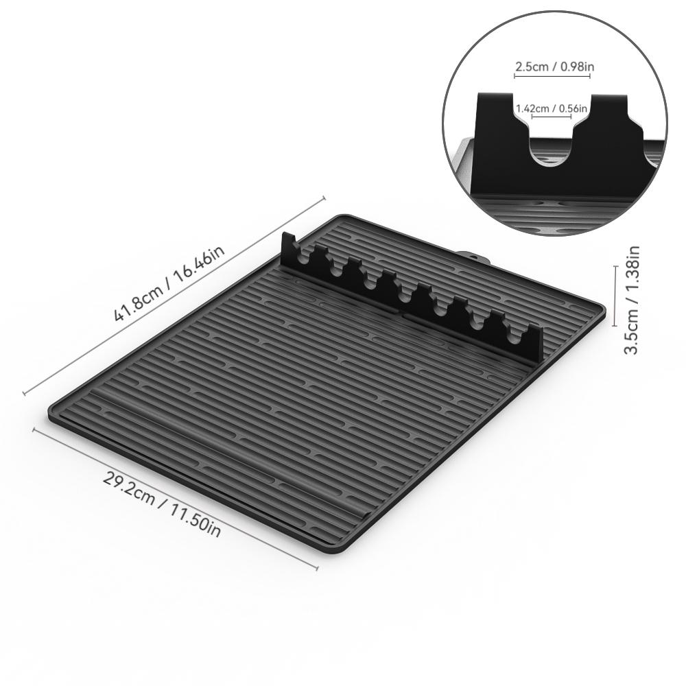 New Upgrade Silicone Grill Tool Mat for Resistant Spatula Pad BBQ Utensil Holder Griddle Side Rack Pad Kitchen Cooking