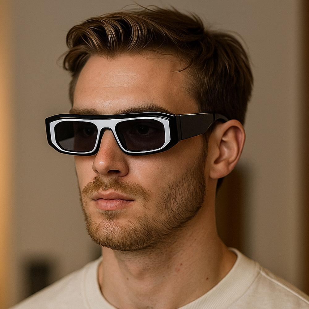 Women'S Square Polygon Sunglasses Two-Tone Retro Ins Sun Glasses Uv400 Geometry Ladies Shades Personality Party Eyewear Men