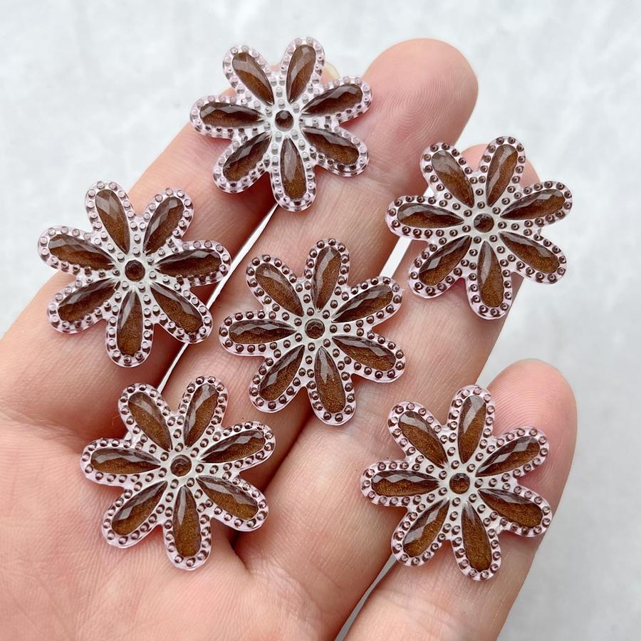 20 Pieces of 25mm Charming Flower Rhinestone Scrapbook Suitable for Jewelry Making DIY Various Handmade Decorations