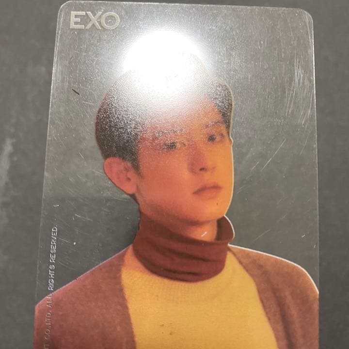 [USED] EXO Chanyeol 11th Sea Green Trading Card Signature Semi-Transparent