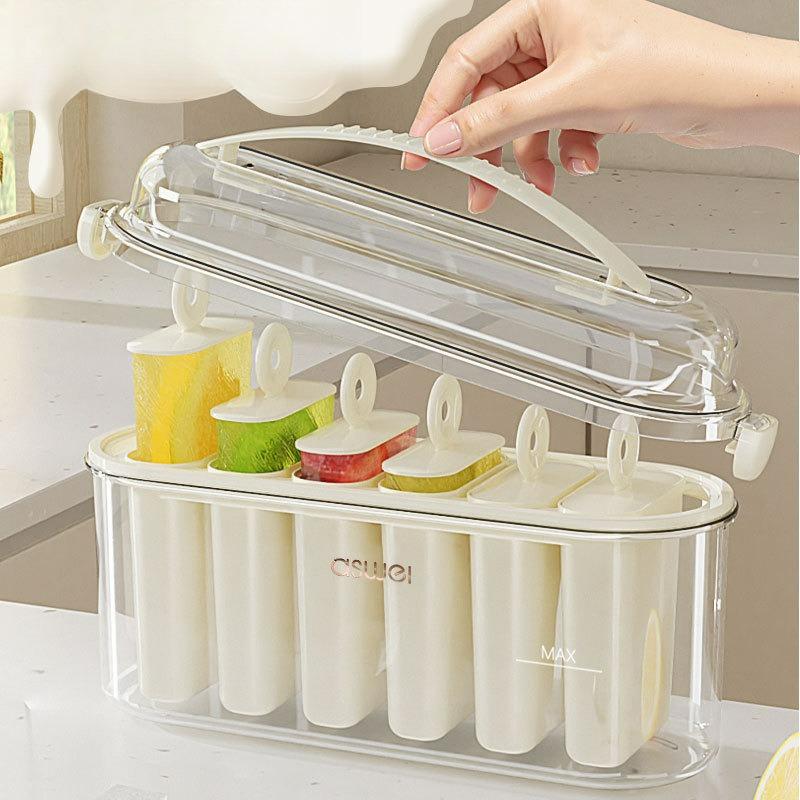 Ice Cream Mold 6 Rows To Make Popsicle Tool Food Grade Material Ice Box Ice Cream Abrasive Tool