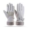 Warm Gloves for Women's Cloud Fleece Gloves Outdoor Cycling Bows Non Slip Students Cold Proof Touch Screen Winter Gloves