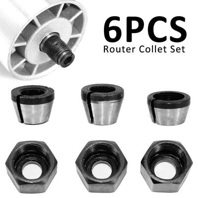 6/12PCS 6/6.35/8mm Milling Cutter Collet Adapter Collets Chuck Engraving Trimming Machine Electric Milling Cutter Accessories