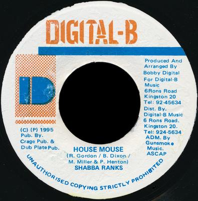 7inch Record SHABBA RANKS - House Mouse NONE Digital-B 1995 Jamaica Reggae, Ska & Dub Used