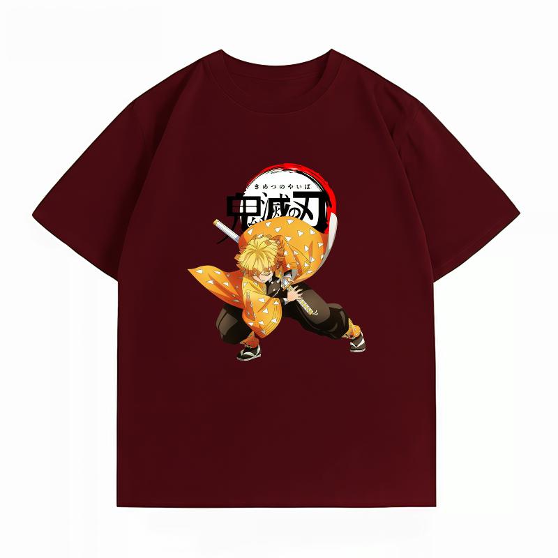 Unisexs Clothing New 100 Cotton Summer TShirt Bandai Demon Slayer Unisexs TShirt Zenitsu Print Casual Oversized Unisexs TShirt