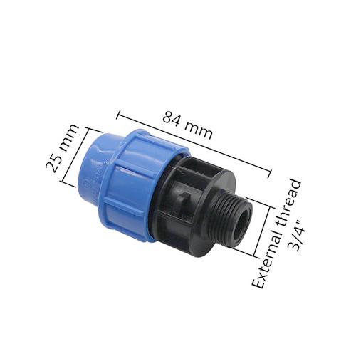 5 Stück Außendurchmesser 20/25/32mm Rohrschnittstelle auf 1/2" 3/4" 1" Außengewinde/Innengewinde PE Geradeverbinder Sanitärrohrarmaturen
