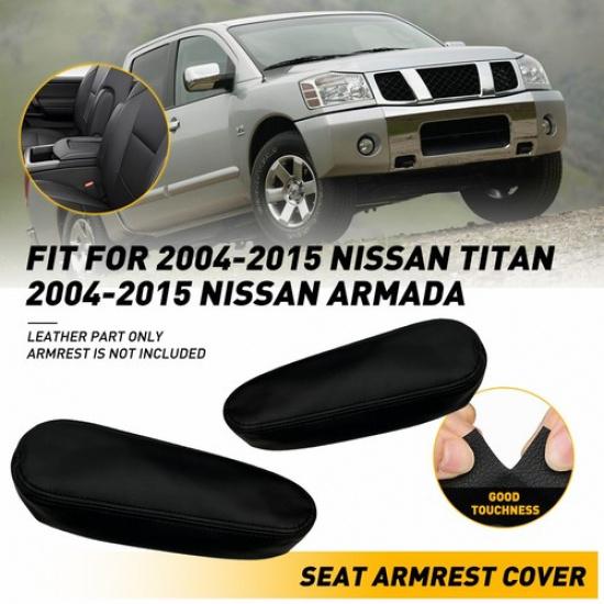 Fit Nissan Armada Side 2004-2015 Seat Titan Leather Armrest Ptotector Cover 2PCS