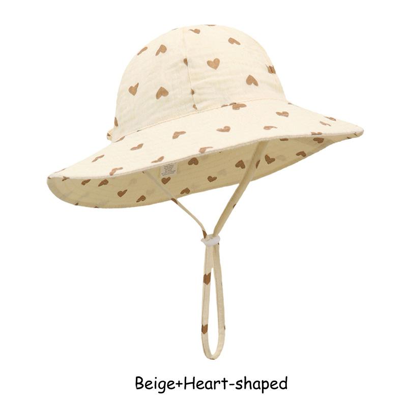 Adjustable Cotton Baby Fisherman Hat Sun Protection Breathable Cartoon Fruit Floral Print for 1-3 Years