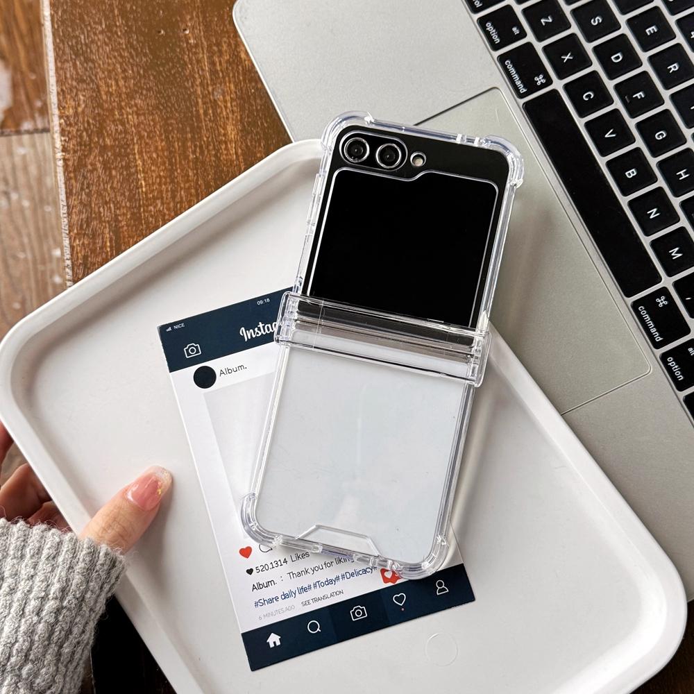 

for Magsafe Mirror Acrylic Transparent Case for Samsung Galaxy Z Flip 6 5 4 3 7 flip6 Flip5 Magnetic Clear Hard Shockproof Cover for Samsung Z Flip 6