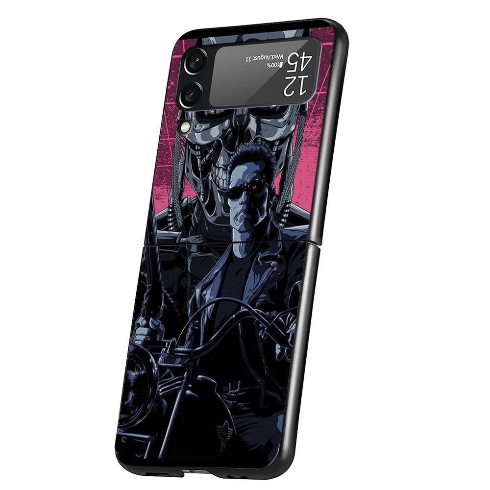 Arnold Schwarzenegger Terminator Cover Phone Case For Samsung Galaxy Z Flip 7 6 5 4 3 5G Flip7 Flip6 Flip5 Flip4 Flip3 Black Fun