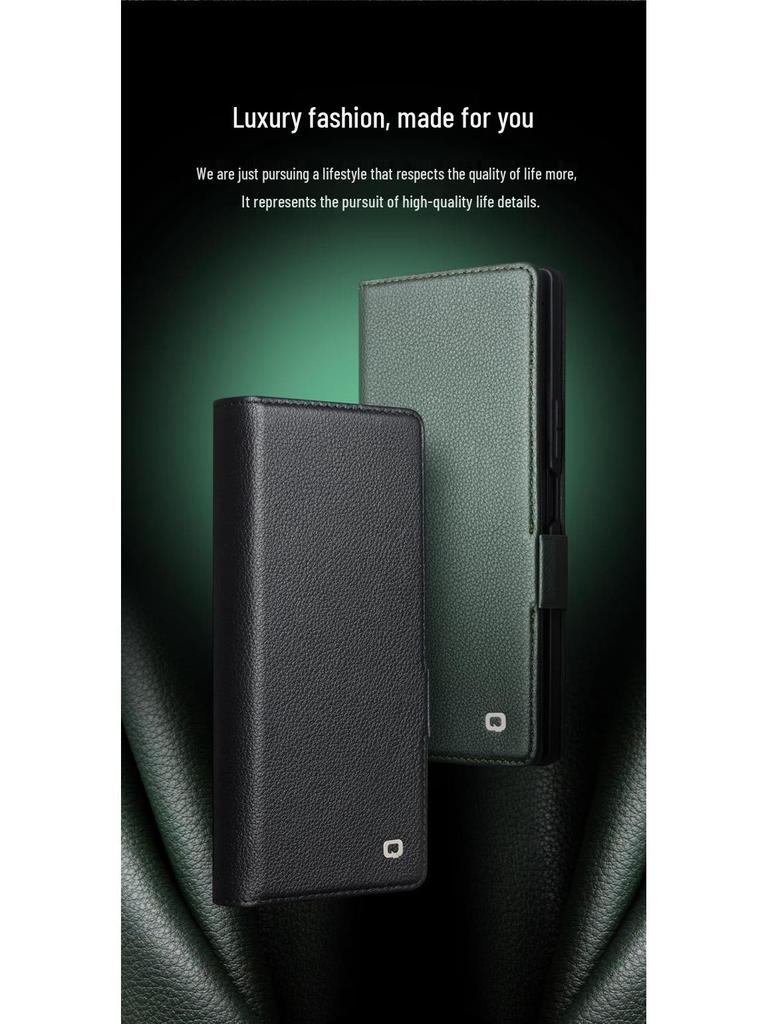 Étui à rabat magnétique en cuir véritable Chali pour Samsung Galaxy Z Fold7