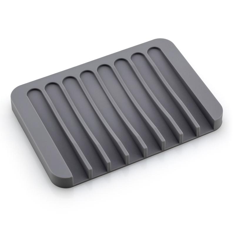1PC Bathroom Silicone Flexible Soap Dishes Storage Holder Soapbox Plate Tray Drain Bath Tools