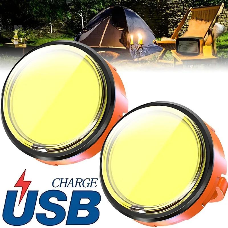 3PCS MINI High Power LED Camping Light Rechargeable with Magnet Base Bank for Outdoor Tent Portable Emergency Lantern Hiking