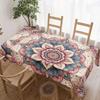 Mandala Flower Print Rectangle Table Cloth for Table Decor Kitchen Dining Waterproof Reusable Tablecloth for Table Party Picnic