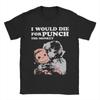 Men Women Printed Team Punch Punch the Monkey Baby Monkey Holding Plush Toy  Tee T Shirt Pure Cotton  Tshirts Clothes