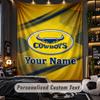 TapestryNorth Queensland Cowboys Custom Name Text Personalized Wall Hanging Tapestry Home Wall Decor