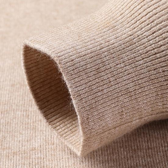 Men Fall Winter Sweater Round Neck Long Sleeve Knitted Soft Warm Slim Fit Business Elastic Solid Color Anti-shrink Men Casual Sweater