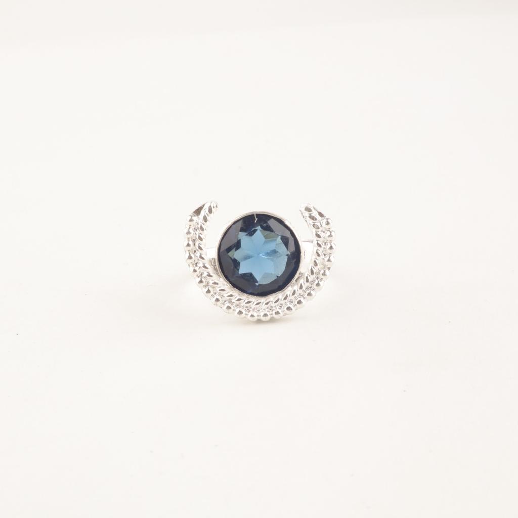 London Blue Topaz Gemstone 925 Sterling Silver Handmade Jewelry Ring For Love RR-48-13