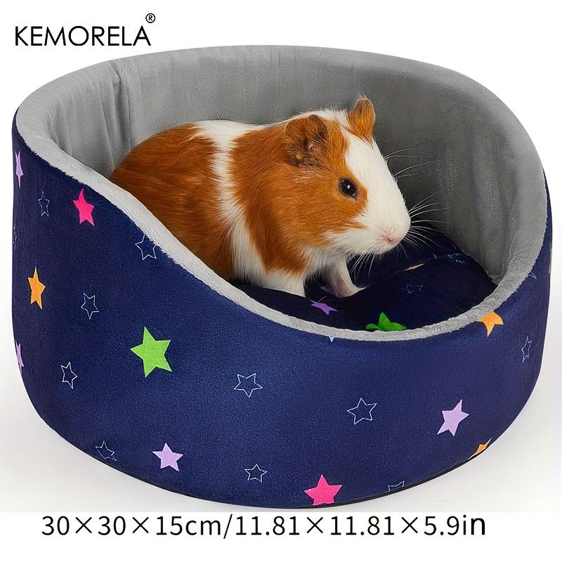 

KEMORELA Уютная лежанка для морской свинки Мягкая моющаяся лежанка-гнездышко для мелких животных с толстой съемной подкладкой Темно-зеленый узор с грибами и листьями синий