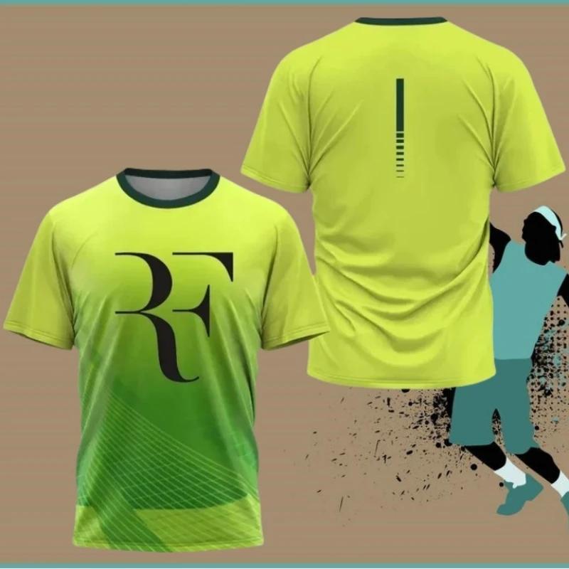 Nuova T-shirt in Mesh a Rapida Asciugatura Estiva da Uomo e Donna Tuta da Allenamento per il Tennis T-shirt Sportiva Casual Commemorativa del Ritiro di Roger Federer