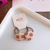Children's Break Clip Sweet Versatile Girls Fabric Hairpin Korean Milk Coffee Color Floral Button Hairline Baby Hair Accessories
