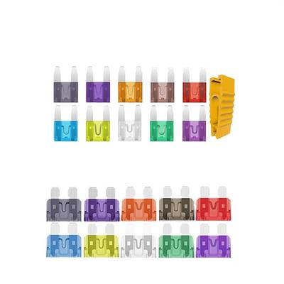 50PCS/Lot Car Fuses 2A 3A 5A 7.5A 10A 15A 20A 25A 30A 35A Amp with Box Clip Assortment Auto Blade Type Fuse Set Truck