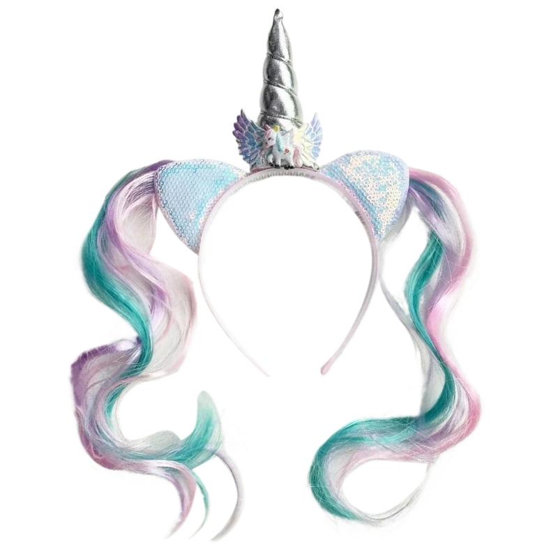 

Popular Sequined Horned Hairband with Fish Tail and Ear For Kids Birthday Party DressingUp And Special Occasion Props