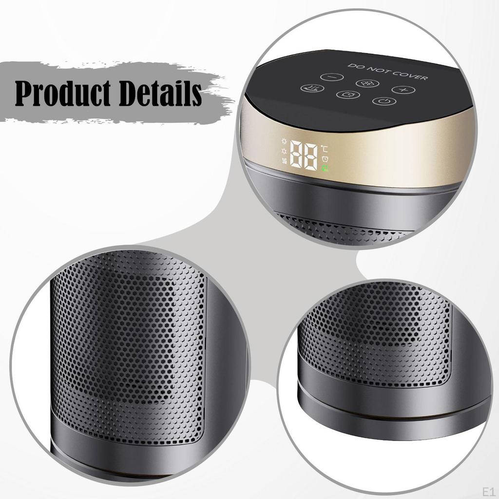 Space Heater 90° Oscillating 1500W Room Small for Bedroom Home Indoor