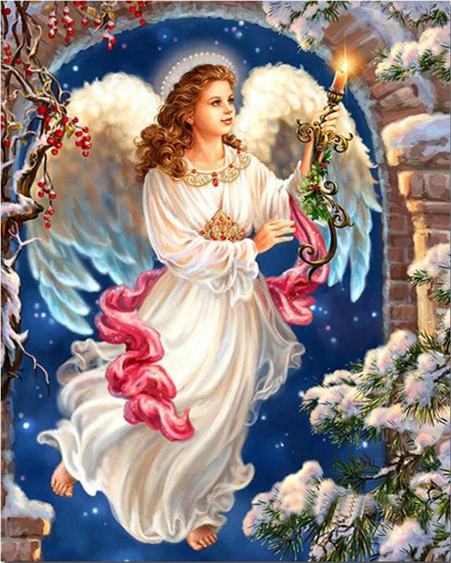 

5D DIY Алмазная картина «Эльфы и ангелы», полная квадратная круглая дрель, Алмазная вышивка, изображение животного из горного хрусталя, подарок ручной работы Full Round 20X30CM красный